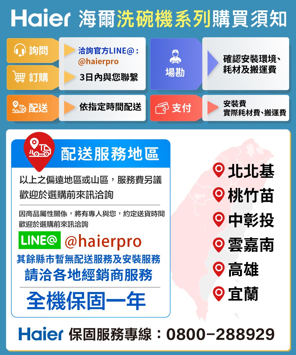 Haier 保固服務專線0800288929