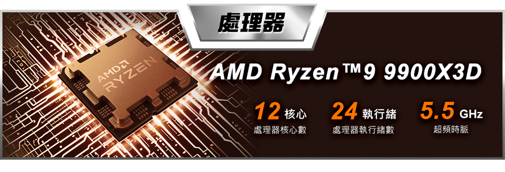 處理器 12 核心 24 執行緒 5.5 GHz 處理器核心數 處理器執行緒數 超頻時脈 