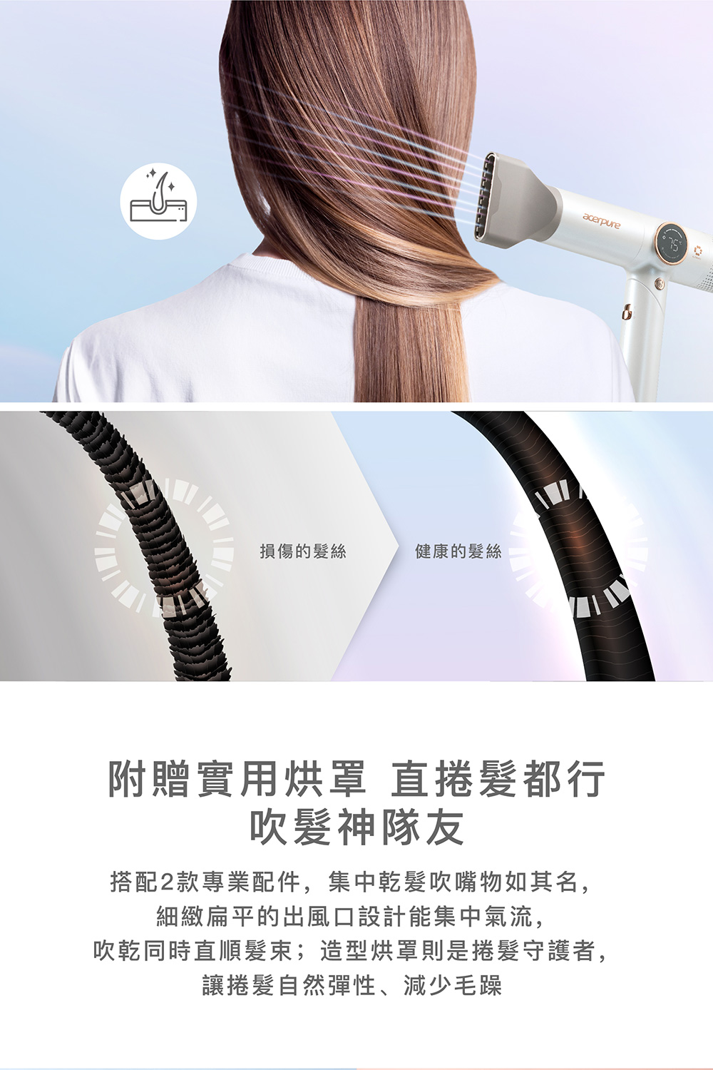 搭配2款專業配件,集中乾髮吹嘴物如其名,