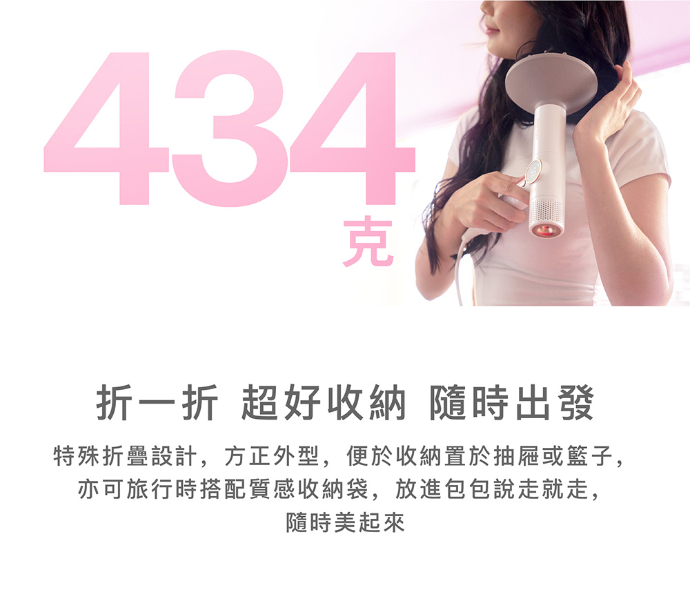 折一折 超好收納 隨時出發 特殊折疊設計,方正外型,便於收納置於抽屜或籃子, 亦可旅行時搭配質感收納袋,放進包包說走就走, 隨時美起來 