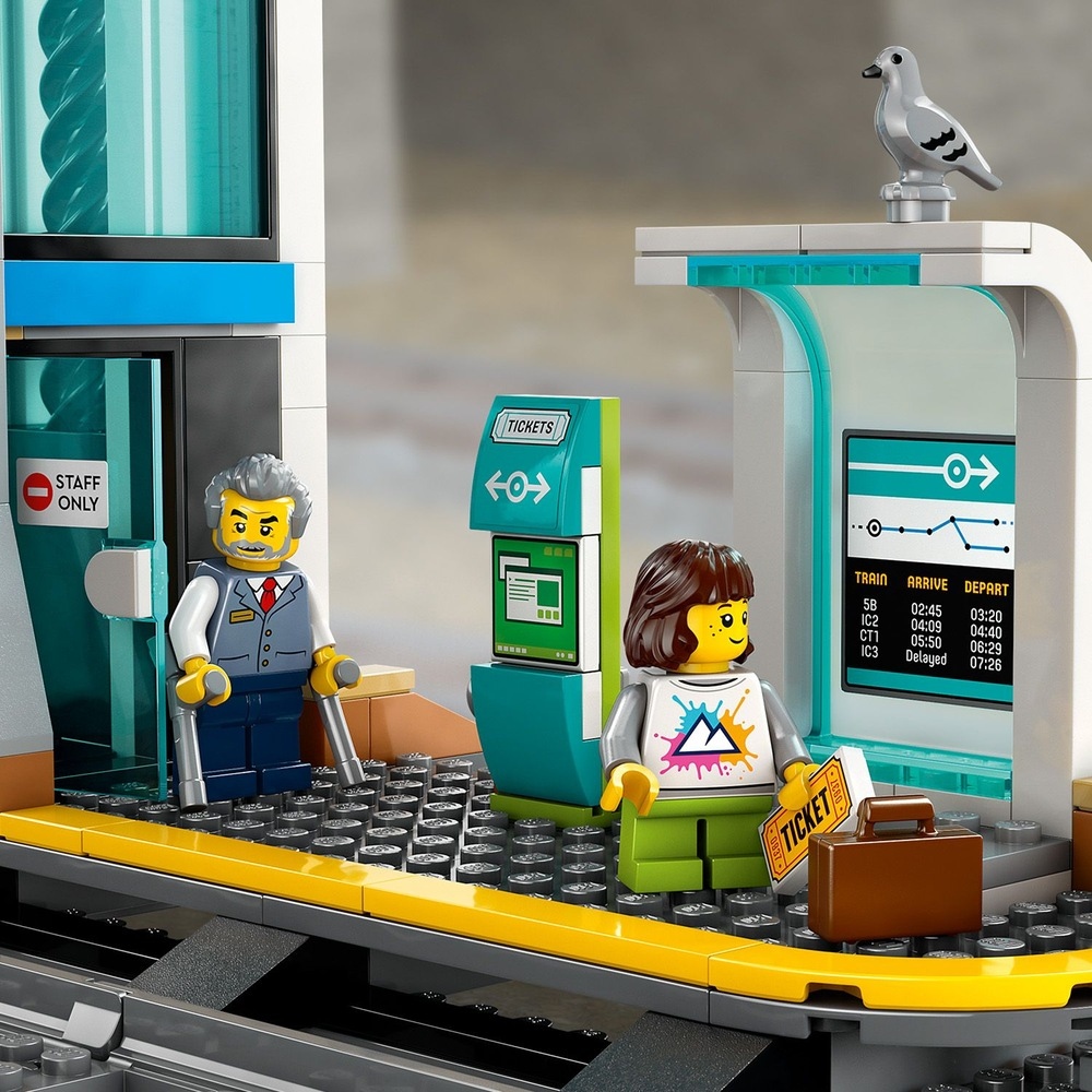 LEGO 樂高】城市系列60469 中央車站(男孩禮物軌道工程車積木兒童玩具