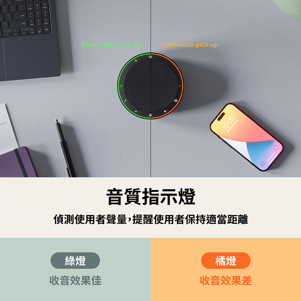 偵測使用者聲量,提醒使用者保持適當距離
