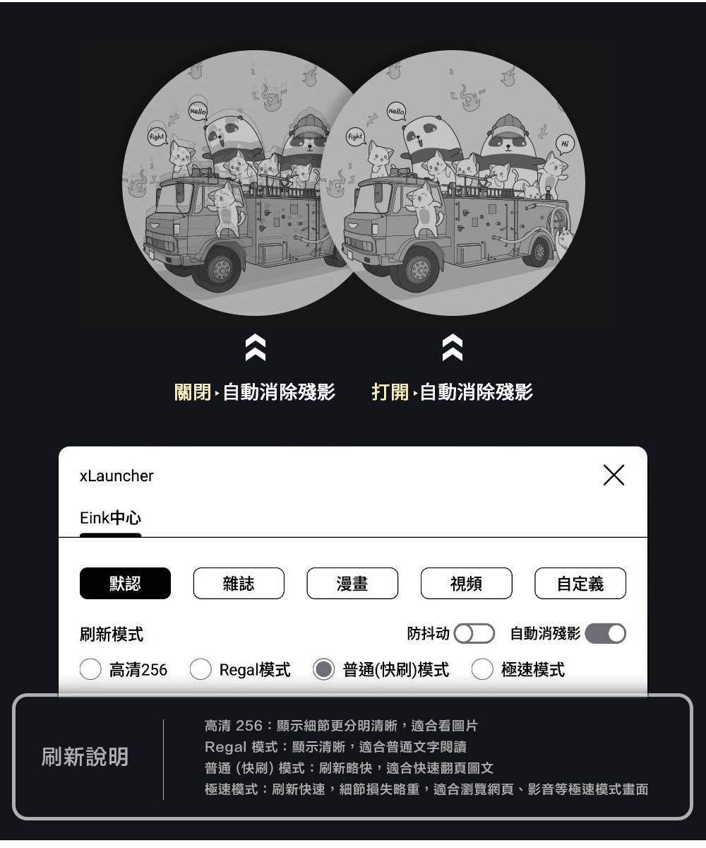 極速模式刷新快速,細節損失略重,適合瀏覽網頁、影音等極速模式畫面