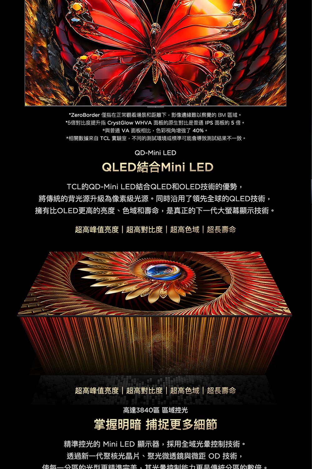 5倍對比度提升指 CrystGlow WHVA 面板的原生對比是普通IPS面板的5倍。