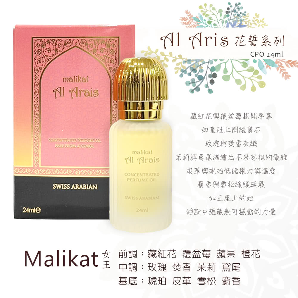 Malikat茎 前調藏紅花 覆盆莓 蘋果 橙花