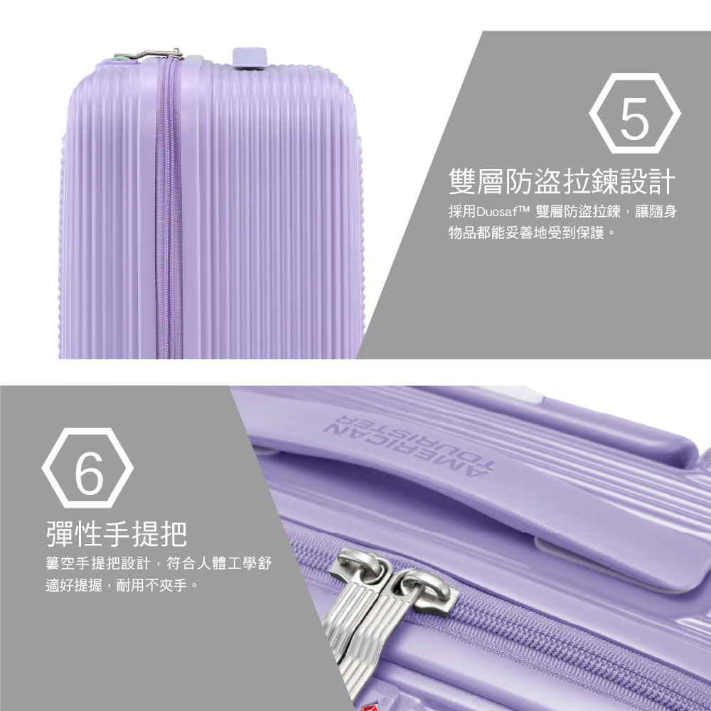 採用DuosafTM 雙層防盜拉鍊,讓隨身