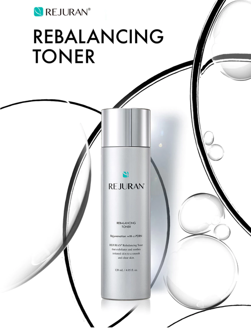 REJURANⓇREBALANCINGTONERREJURANREBALANCINGTONERRejuvenation with cPDRNREJURAN Rebalancing that exfoliates and soothes skin to a smoothand clear skin120 ml/405 . .