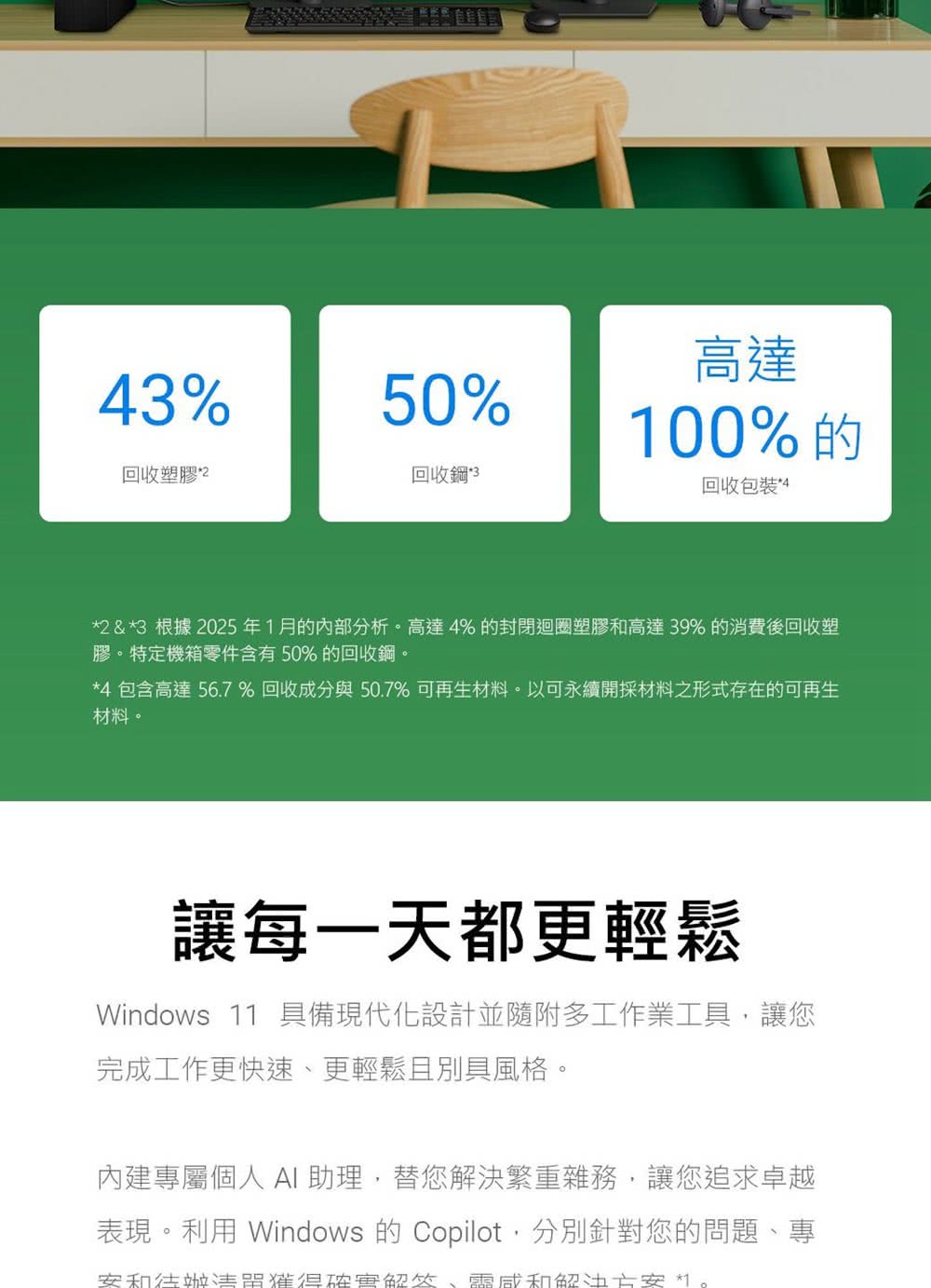 2 3 根據 2025年1月的内部分析。高達4%的封閉迴圈塑膠和高達39% 的消費後回收塑