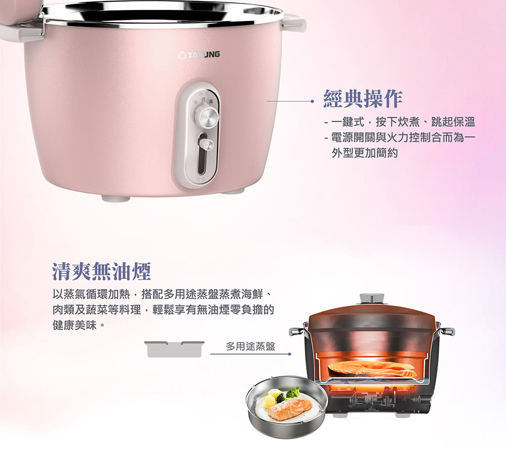 TATUNG 大同】11人份百年不鏽鋼電鍋TAC-11V-M P (TAC-11V-MP粉響耀