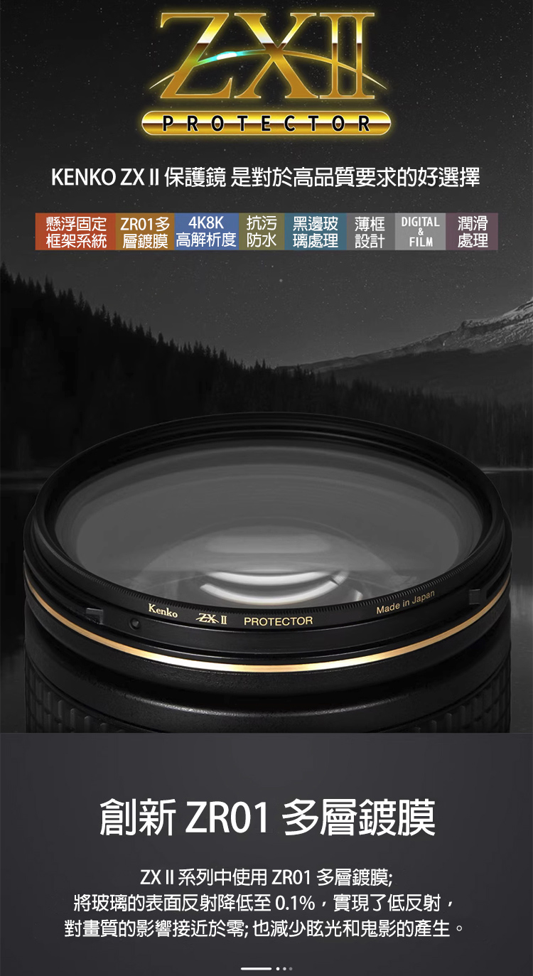 Kenko】肯高77mm ZETA ZXII / ZX II PROTECTOR (公司貨) 薄框多層鍍膜