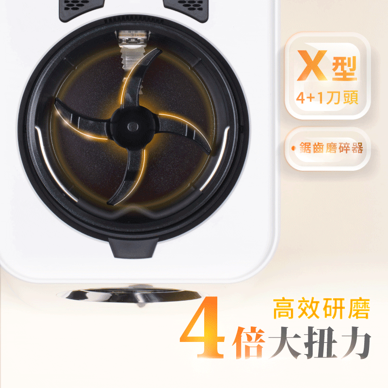 X型4+1刀頭磨碎器高效研磨倍大扯力