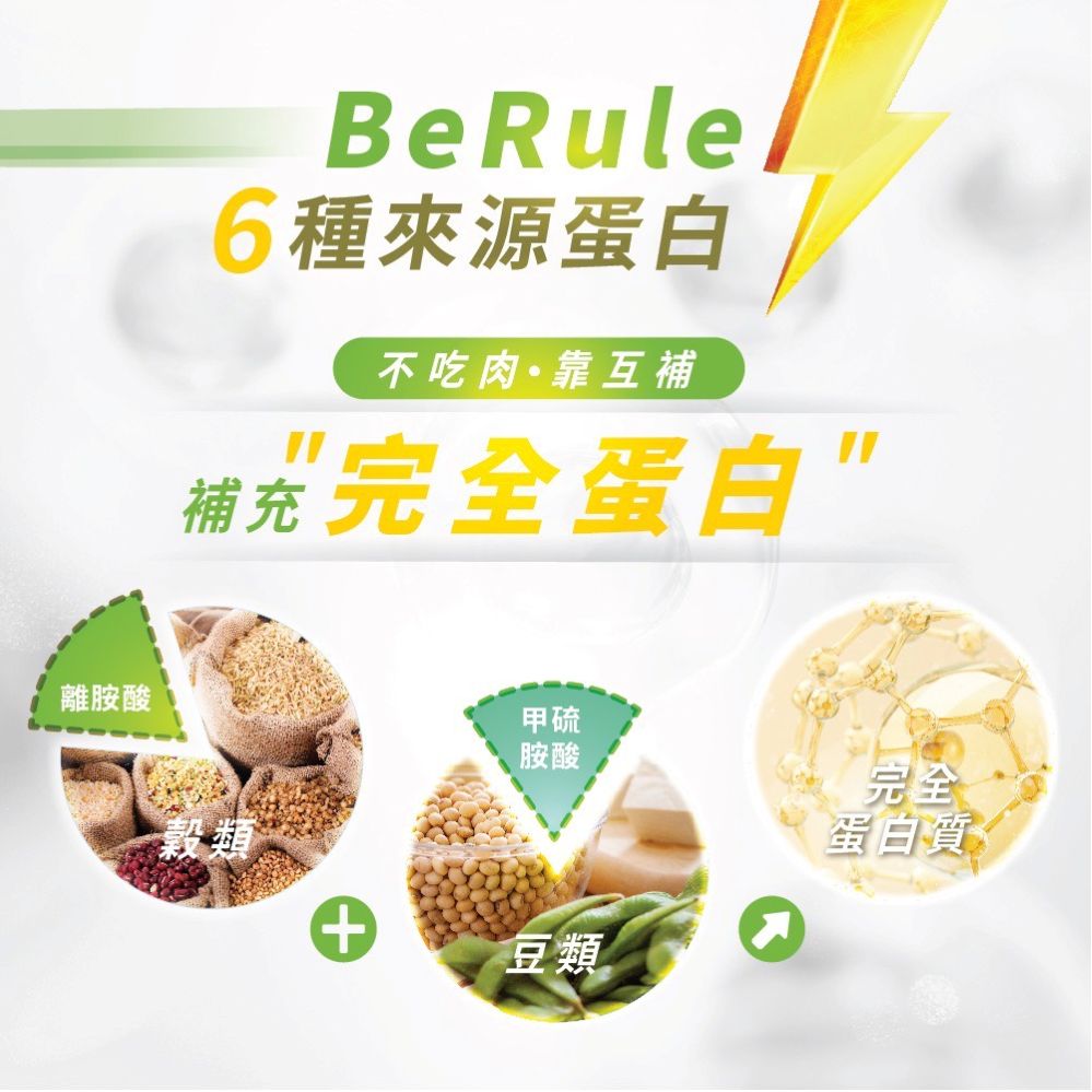 離胺酸BeRule6種來源蛋白補充不吃肉靠互補完全蛋白甲硫胺酸完全蛋白質+豆類