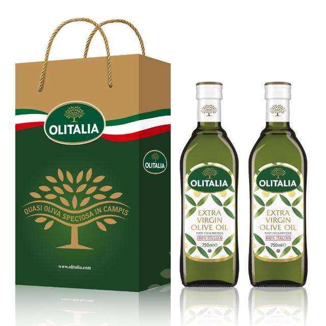 【Olitalia奧利塔】特級冷壓橄欖油禮盒組(750mlx2瓶)
