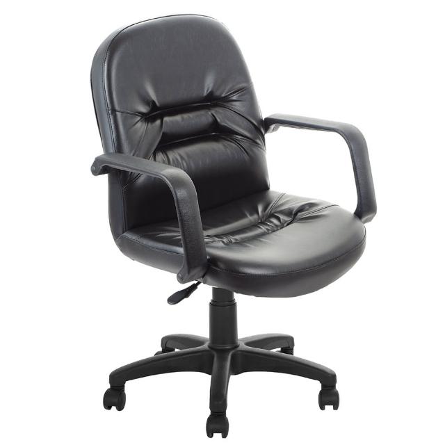 【吉加吉】短背 經典皮椅 電腦椅 TW-1003(黑色)