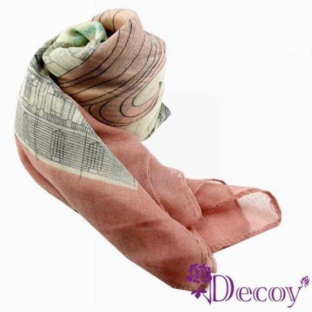 【Decoy】巴黎鐵塔＊風格紗質圍巾/粉限量搶購