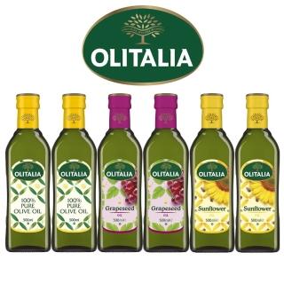 【Olitalia奧利塔圓滿福袋組】純橄欖油+葡萄籽油+葵花油禮盒組(500mlx6瓶)推薦