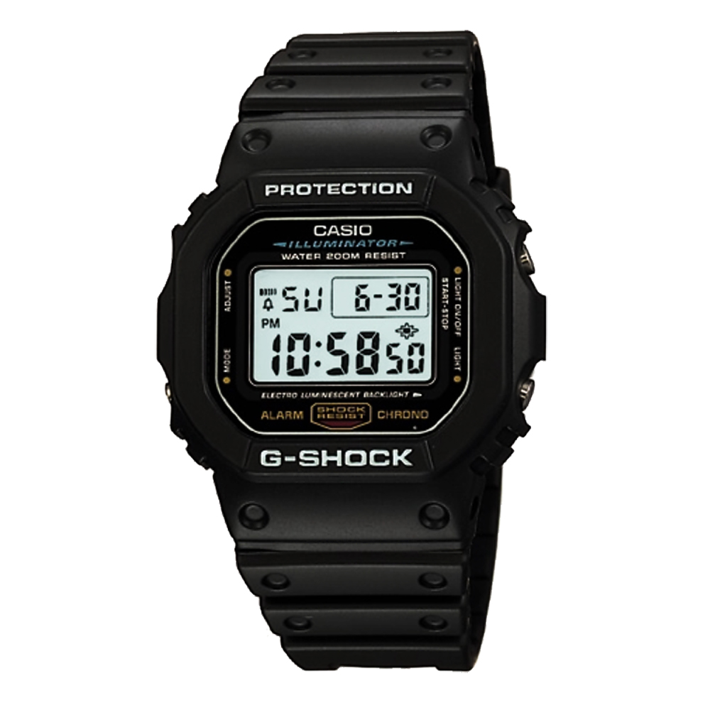 【CASIO】G-SHOCK 經典DW-5600系列電子手錶-黑/42mm(DW