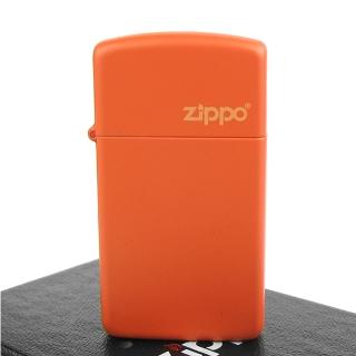【ZIPPO】美系-LOGO字樣打火機-ORANGE MATTE橘色烤漆(窄版)