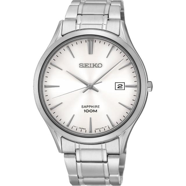【SEIKO】時尚玩家藍寶石水晶腕錶-銀(7N42-0FW0S)