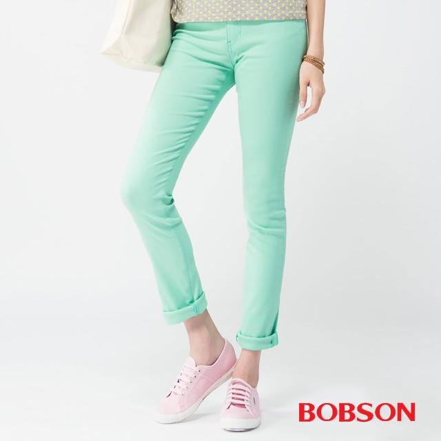 【BOBSON】女款高腰大彈力緊身褲(果綠40)特價