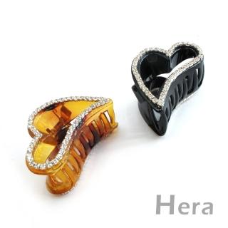 【Hera 赫拉】鏤空立體心形邊鑽抓夾(小款2色)