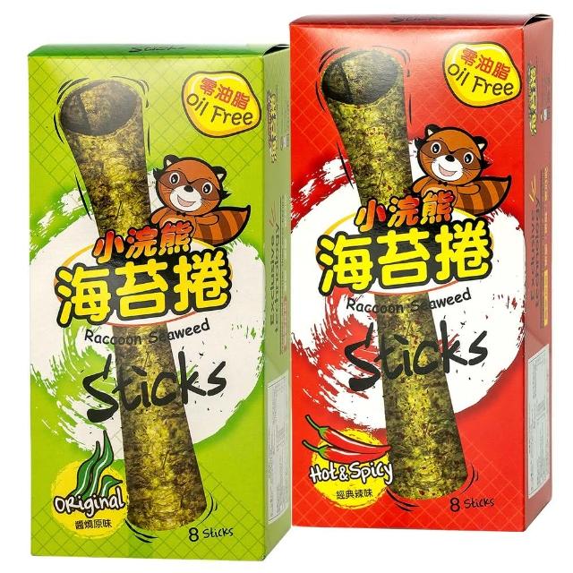 【小浣熊】零油脂 海苔捲 8支/盒(醬燒原味/經典辣味 任選)