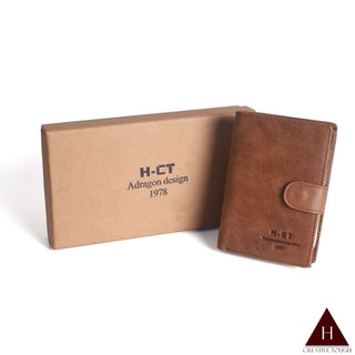 【H-CT】禮盒組簡約質感扣式真皮中夾(MW1989-Z)