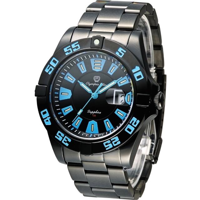 【Olympia Star】夜鷹系列 T25 運動型時尚腕錶(98019TGB 藍x黑)