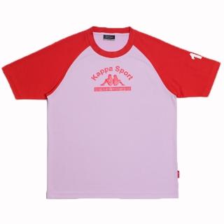 【KAPPA】1件義大利小朋友吸濕排汗速乾彩色圓領衫(粉紅-紅)