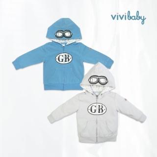 【ViVibaby】騎士連帽外套 兒童防曬外套 輕薄空調外套(藍/灰)
