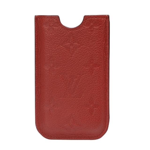 Louis Vuitton 路易威登【LV】M60367經典Monogram小牛皮 IPHONE 4 手機套(橘紅)