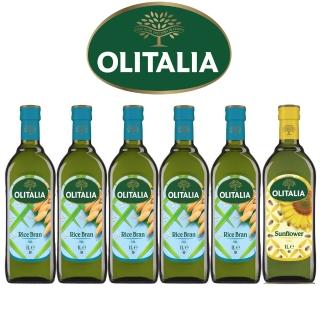 【Olitalia奧利塔】超值樂活玄米油+葵花油禮盒組(1000mlx 6 瓶)