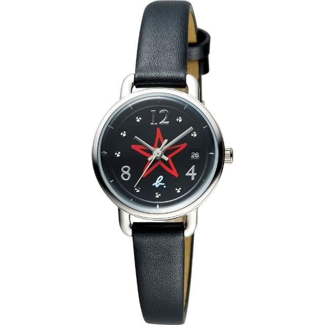 【agnes b.】藝術手繪星星時尚套錶-黑/26mm(VJ22-KR80D BH7011X1)