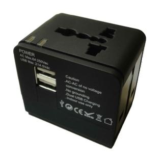 【BOSVISION 博士威】2.1A 雙USB 旅遊萬用轉接頭