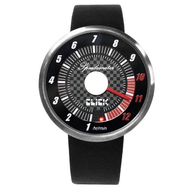 【CLICK】飆速儀表個性皮帶錶-銀框黑(CL-SP-SVBK)