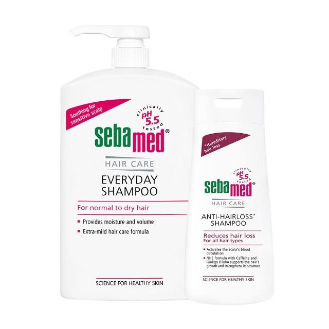 【SEBAMED 施巴】洗髮乳1000ml+安絲洗髮乳400ml(總代理)