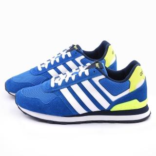 【Adidas】男款 10K輕量慢跑鞋(F98293-藍白)