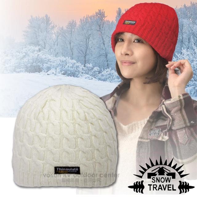 【SNOW TRAVEL】3M Thinsulate 頂級素面麻花彈性保暖羊毛帽(AR-18 象牙白)