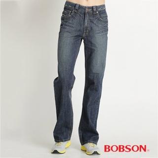 【BOBSON】男款中直筒牛仔褲(藍1706-53)