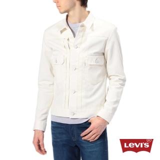 【Levis】男款CALIFORNIA 修身白色牛仔外套