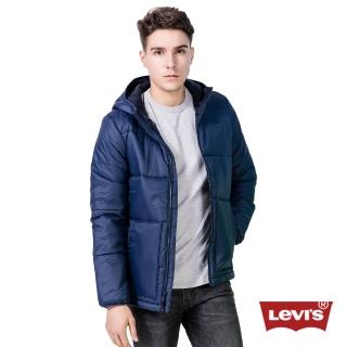 【Levis】男款藍色連帽拉鍊厚夾克外套