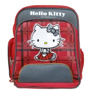 【imitu 米圖】Hello Kitty 凱蒂貓 蘇格蘭格紋高級護脊書包
