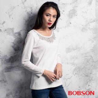 【BOBSON】女款燙貼鋁片上衣(35071-81)