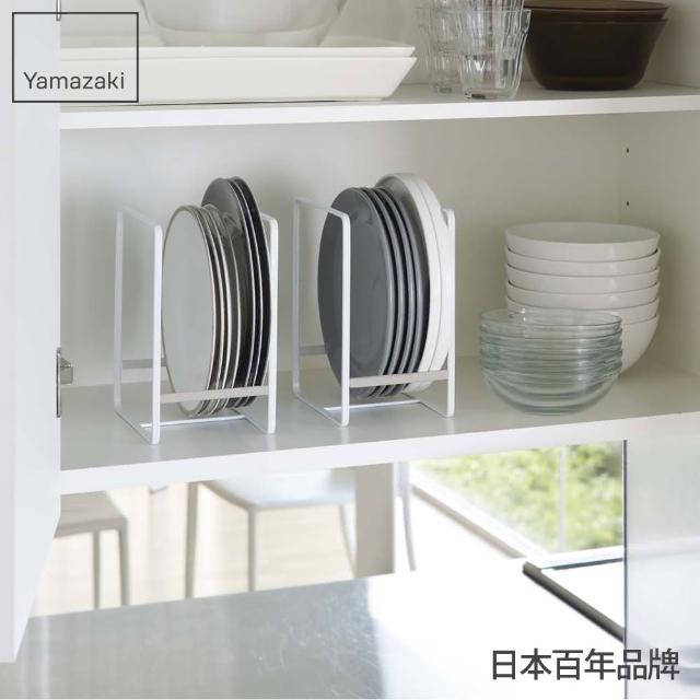 【YAMAZAKI】Plate日系框型盤架L-白(收納架/碗盤架/碗盤瀝水架/廚房置物架) 