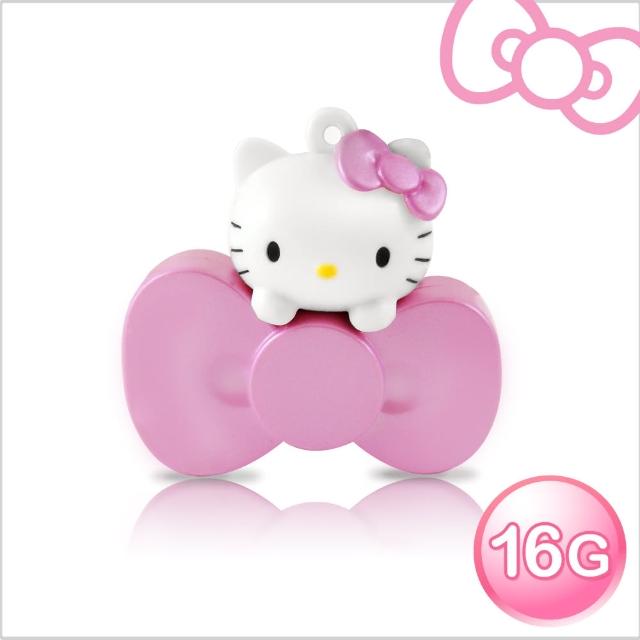【Hello Kitty】16GB蝴蝶結系列造型隨身碟-速達(珠光粉)
