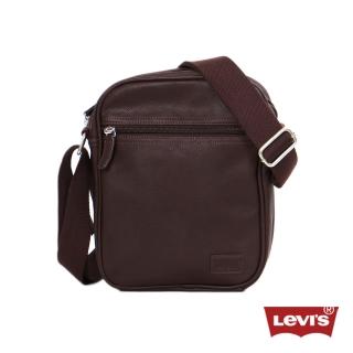 【Levis】男款時尚深棕色素面側背包