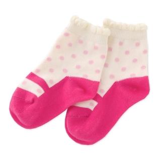 【日本 Nishiki】止滑嬰兒襪1雙入 - 桃紅點點瑪莉珍(P9303)