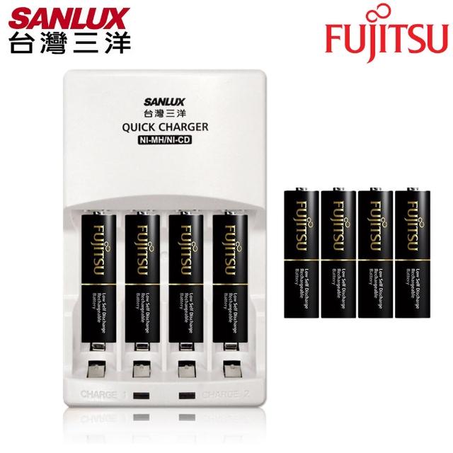 【SANLUX三洋】智慧型極速充電組(內附Fujitsu 高容量充電電池4號8入)