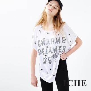 【ICHE 衣哲】字母海鷗亮片上衣