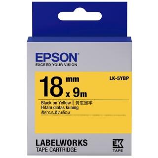 【EPSON】標籤帶 黃底黑字/18mm(LK-5YBP)